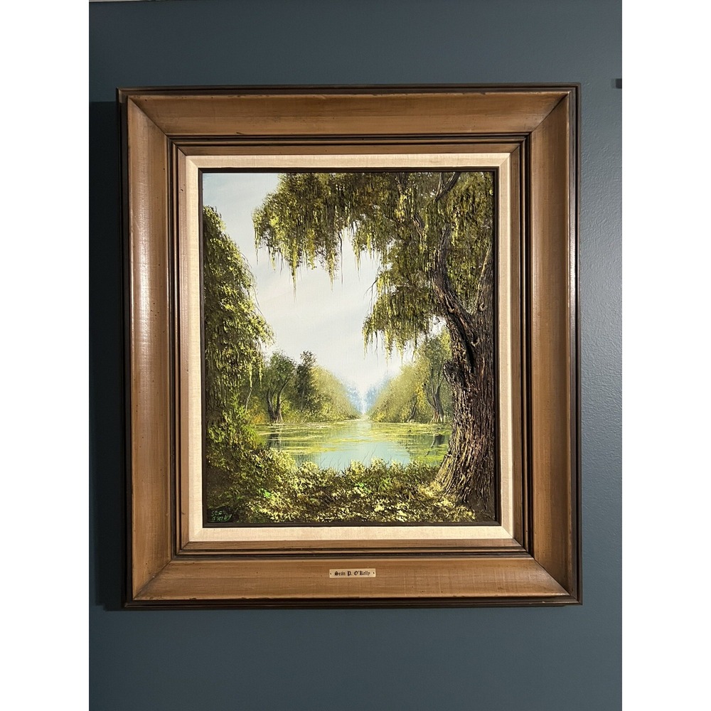 Vintage Sean O'Kelly 3D Raised Oil on Canvas Landscaping Painting 28"x32"